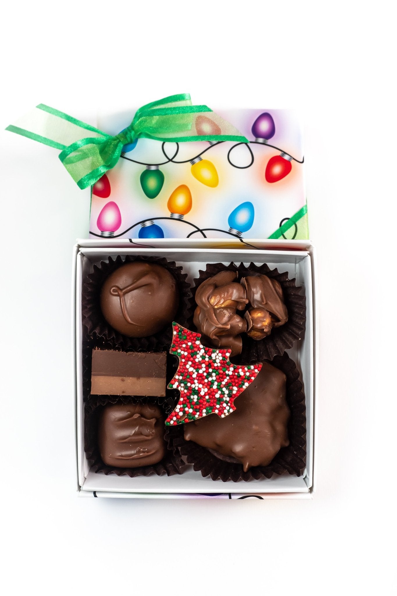 1/4 LB Assorted Chocolate Christmas Gift Box - Nandy's Candy1/4 LB Assorted Chocolate Christmas Gift Box