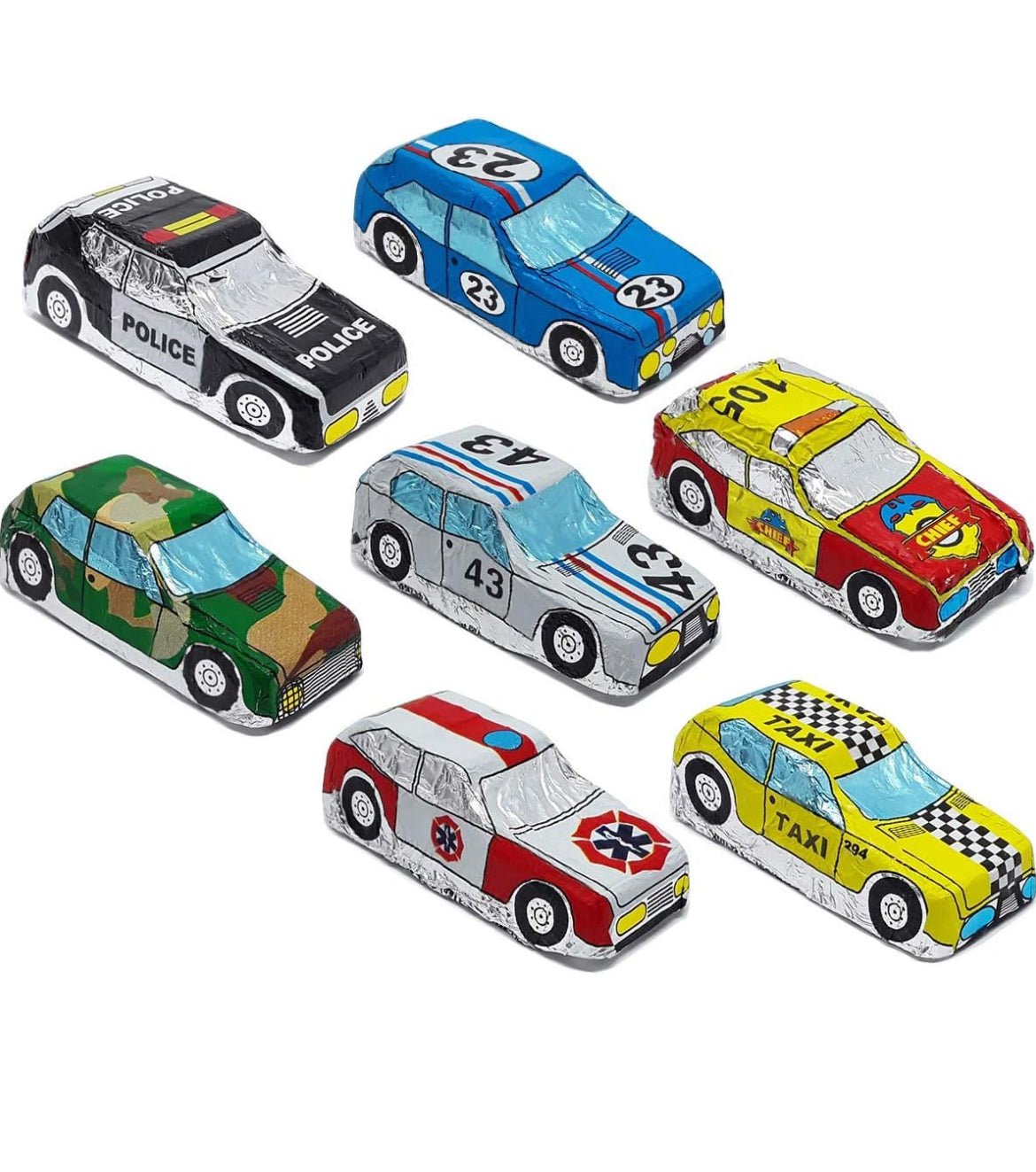 4 Cars (foil wrapped chocolate cars) - Nandy's Candy4 Cars (foil wrapped chocolate cars)