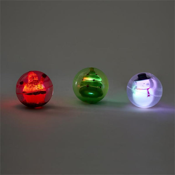 Christmas Glitter Bouncing Ball 3 Designs: Santa, Snowman, Tree, or Tinsel