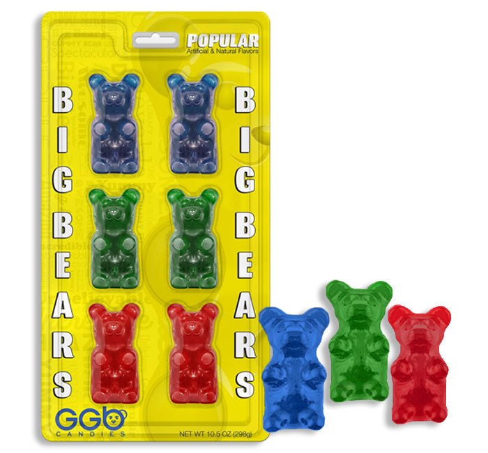 Big Gummy Bear 6 Pack Assortment - Nandy's CandyBig Gummy Bear 6 Pack Assortment