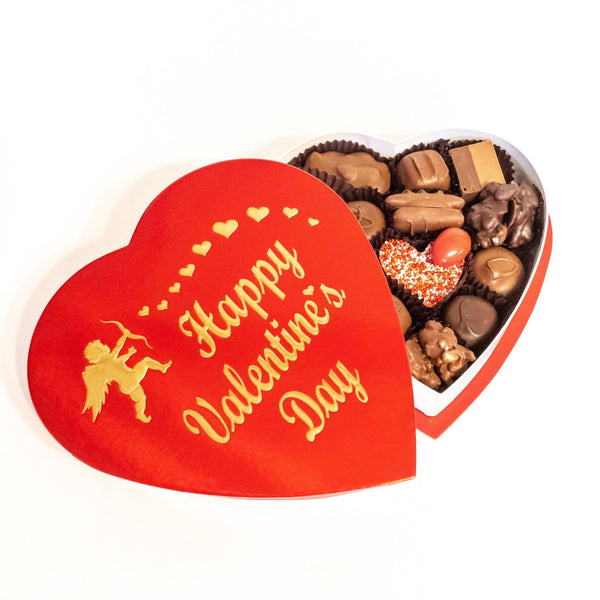 "Happy Valentine's Day" Heart Box 1/2 LB. & 1 LB. Assorted Chocolates - Nandy's Candy"Happy Valentine's Day" Heart Box 1/2 LB. & 1 LB. Assorted Chocolates