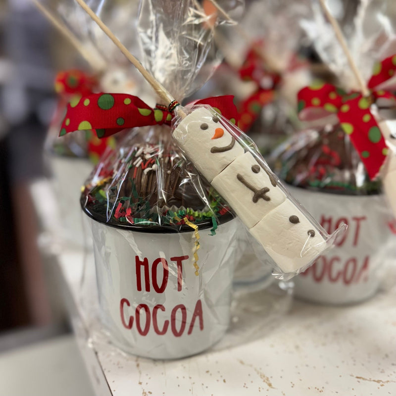 Hot Chocolate Enameled Mug with Hot Cocoa Ball & marshmallow stir - Nandy's CandyHot Chocolate Enameled Mug with Hot Cocoa Ball & marshmallow stir