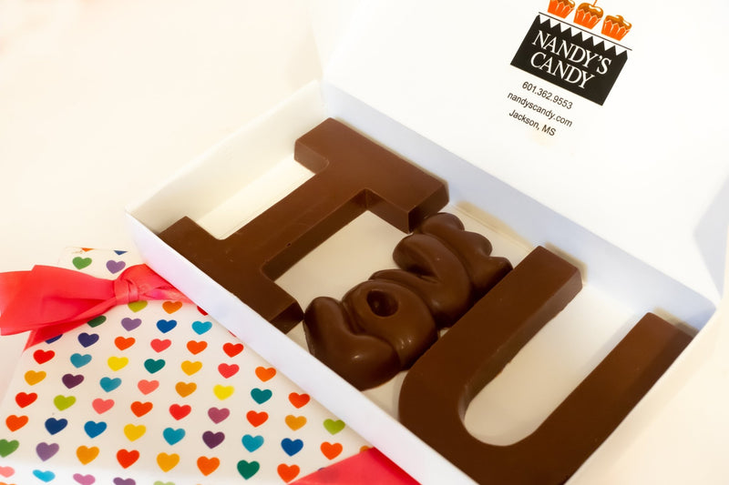 "I LOVE U" in chocolate - Nandy's Candy"I LOVE U" in chocolate