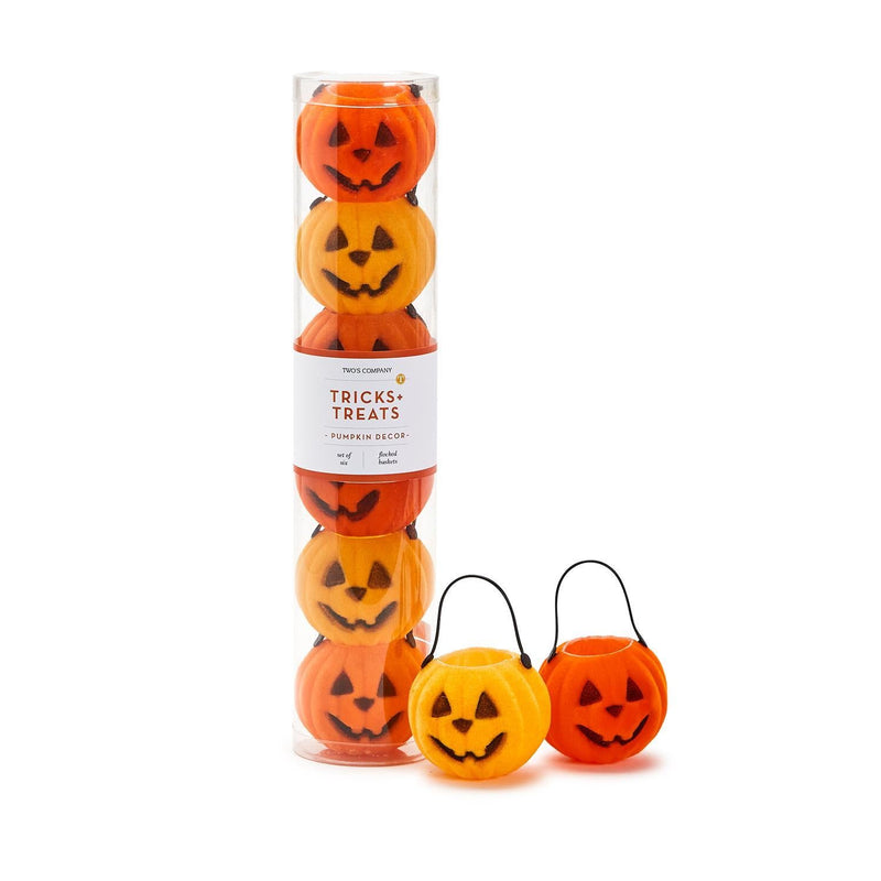 Small Flocked Jack - o - Lantern Pumpkins - Nandy's CandySmall Flocked Jack - o - Lantern Pumpkins