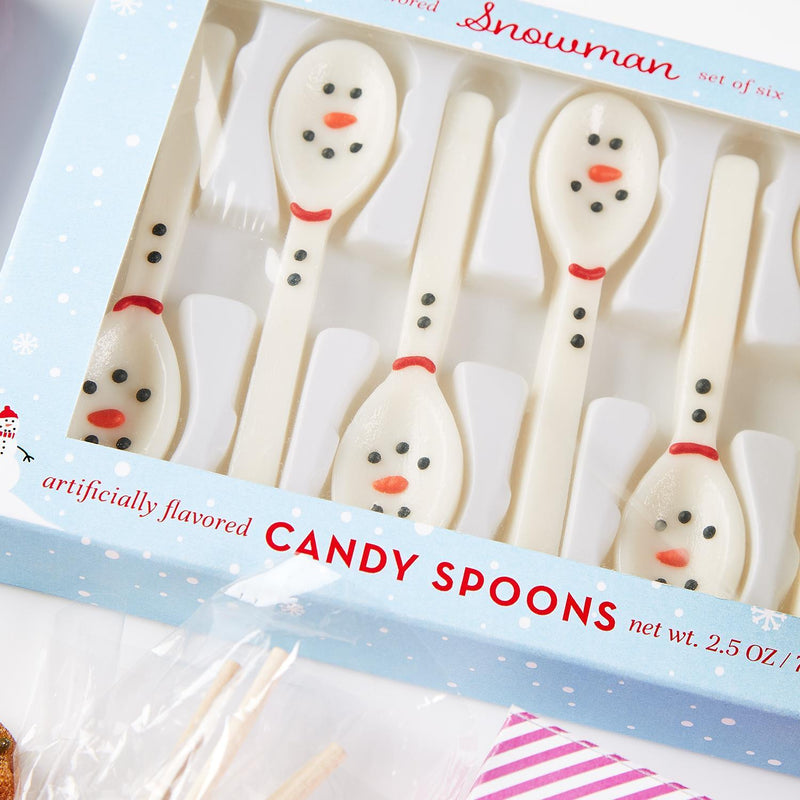 Snowman Set of 6 Edible Vanilla Flavor Candy Spoons - Nandy's CandySnowman Set of 6 Edible Vanilla Flavor Candy Spoons