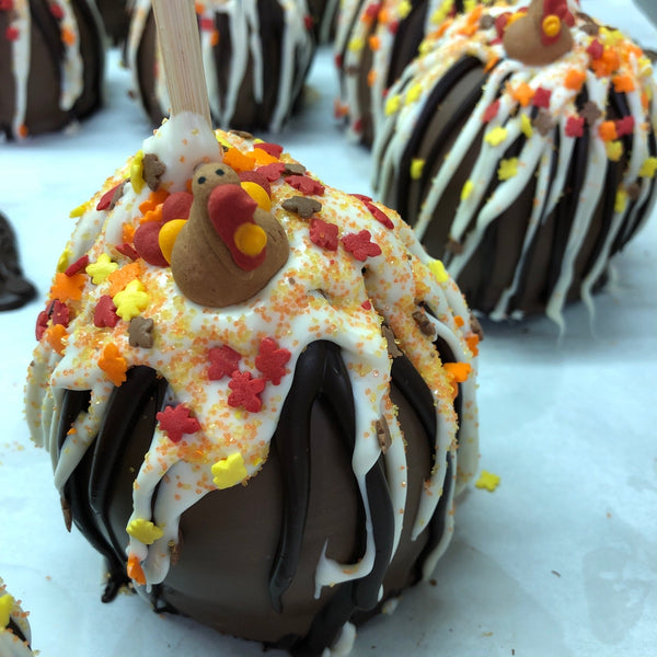 Thanksgiving Caramel Chocolate Apple - Nandy's CandyThanksgiving Caramel Chocolate Apple