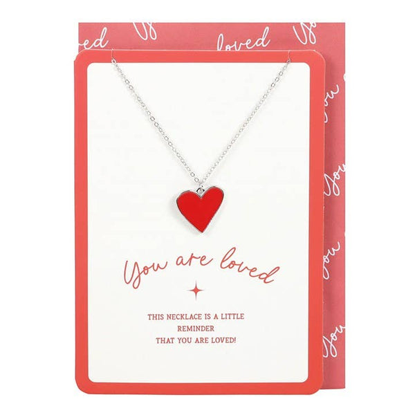 You Are Loved Heart Pendant Necklace Greeting Card - Nandy's CandyYou Are Loved Heart Pendant Necklace Greeting Card