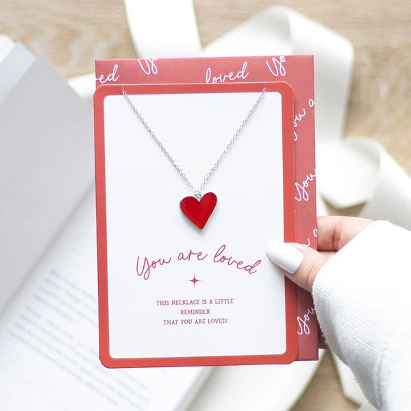 You Are Loved Heart Pendant Necklace Greeting Card - Nandy's CandyYou Are Loved Heart Pendant Necklace Greeting Card