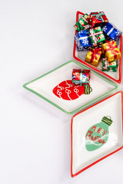 Diamond Holliday Plate with Foil Wrapped Chocolates