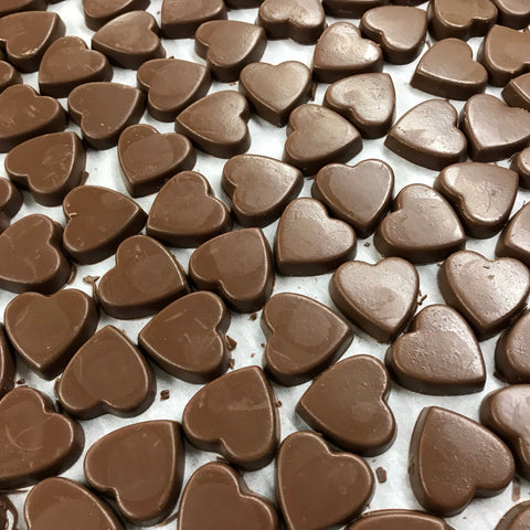bite size chocolate hearts