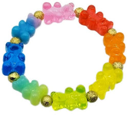 Rainbow gummy bear stretch bracelet - Nandy's CandyRainbow gummy bear stretch bracelet