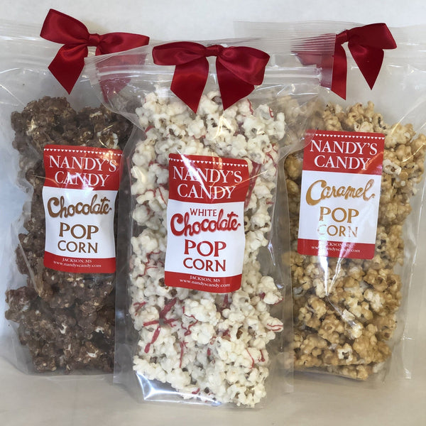 White Chocolate Covered Popcorn - Nandy's CandyWhite Chocolate Covered Popcorn